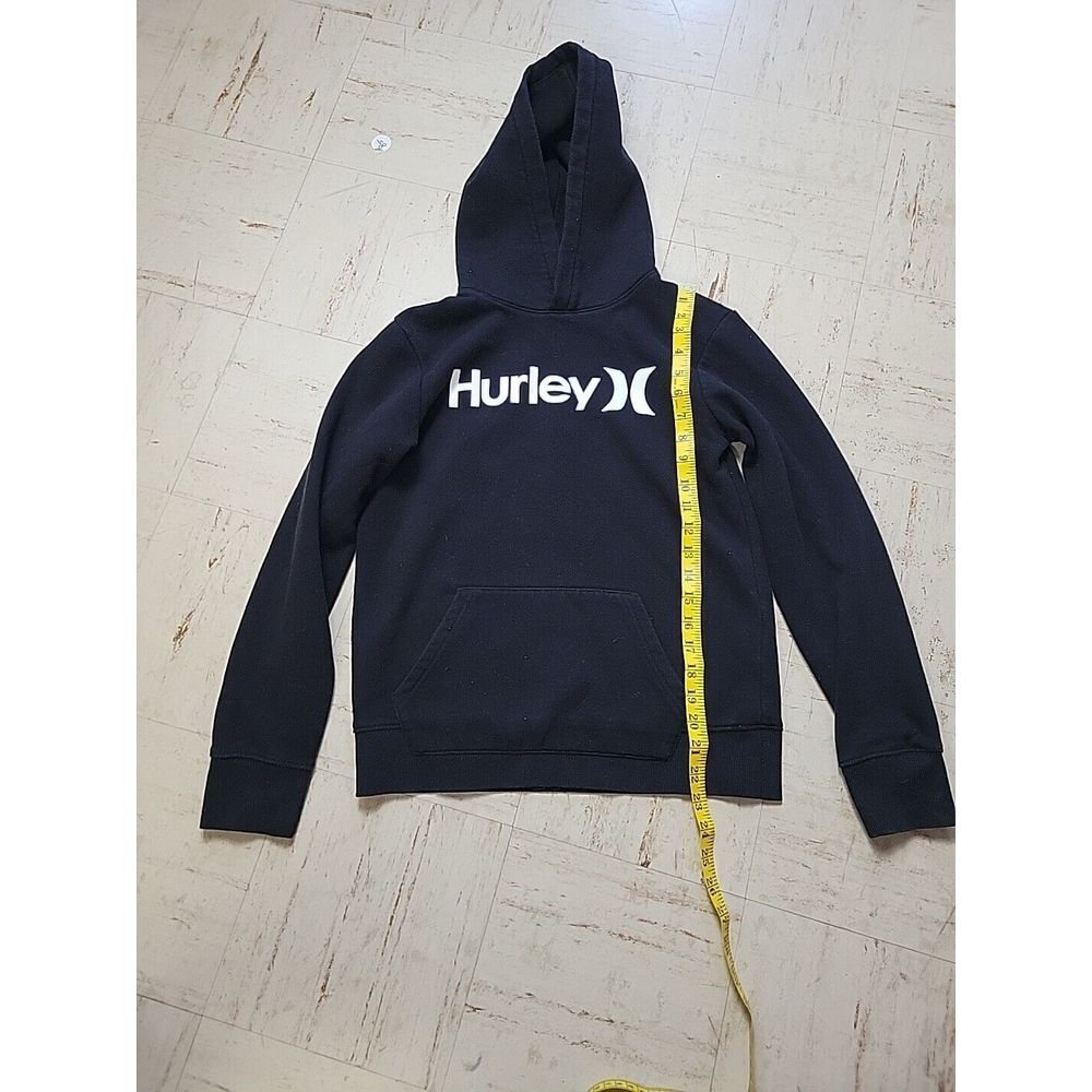 Hurley Hoodie Sweatshirt Kids Youth Black Pullover Big Logo Graphic Cotton Large